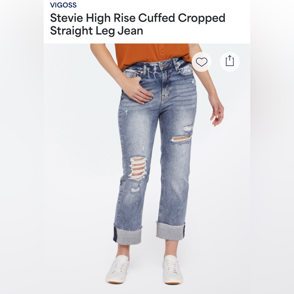Vigoss Distressed Cropped Blue Jeans